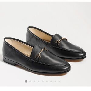 Sam Edelman Loraine Bit Loafers Black Leather Size 8.5 | Almond Toe Slip On Flat